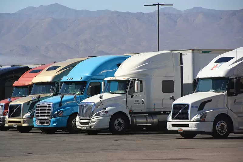 trucks in a row